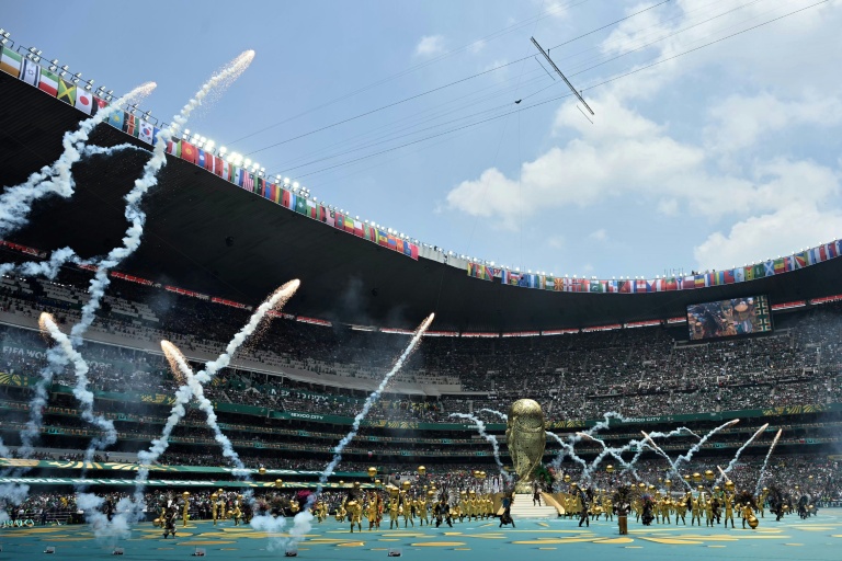 Artists perform at the Estadio Azteca before the opening game of the World Cup. (Photo: AFP)