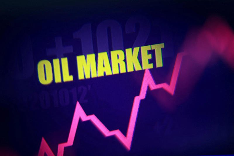 Rising stock graph and the words "Oil Market" are seen in this illustration. (Photo: Reuters)