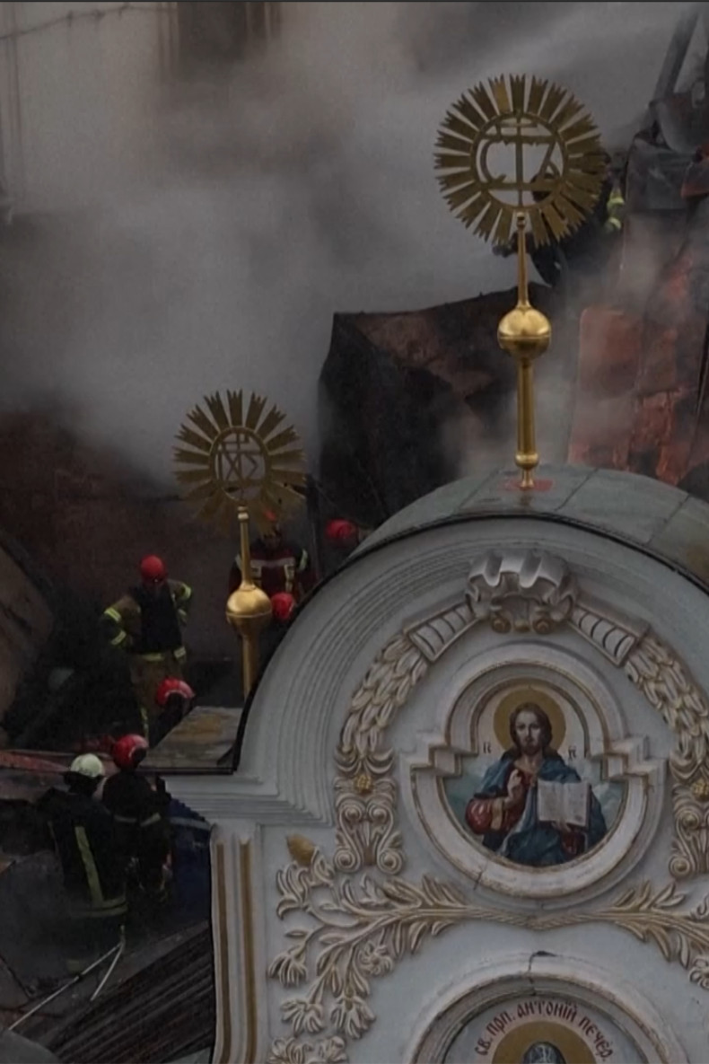Zelenskiy calls Kyiv monastery strike 'an attack on our history'