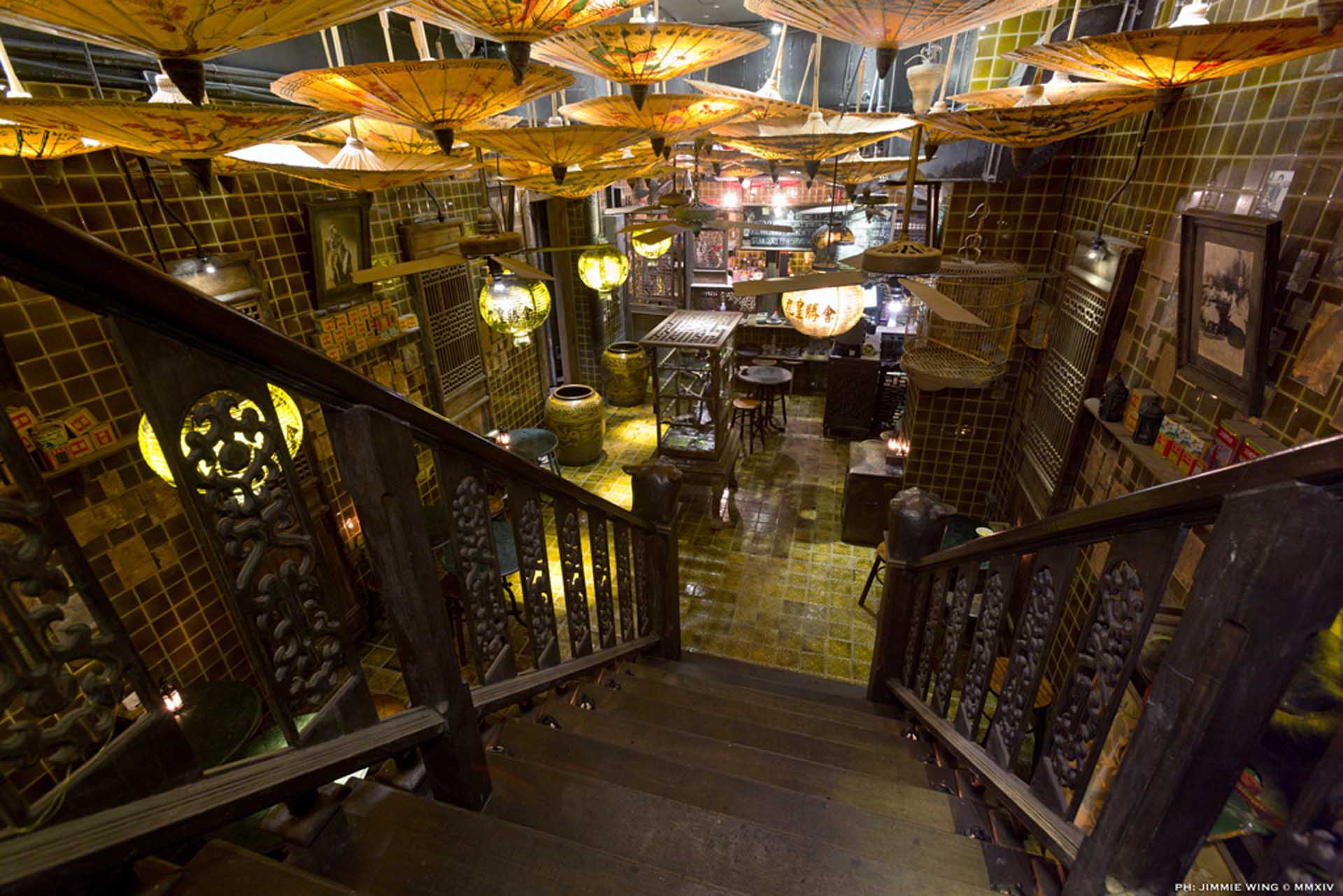 Stairway, interior design of the bar. (Photo: Ashley Sutton Design)