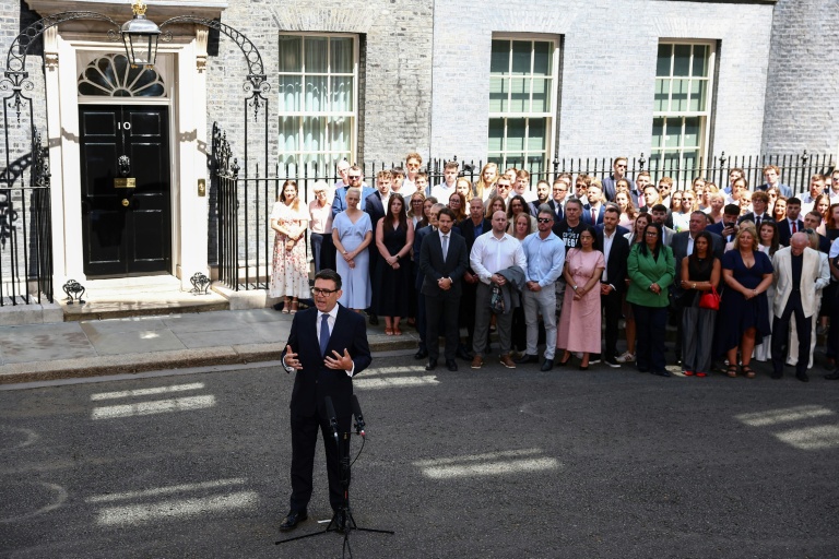 Andy Burnham, the seventh prime minister Britain has had since 2016, gives his first speech in front of 10 Downing Street in London on July 20, 2026. (Photo: AFP)