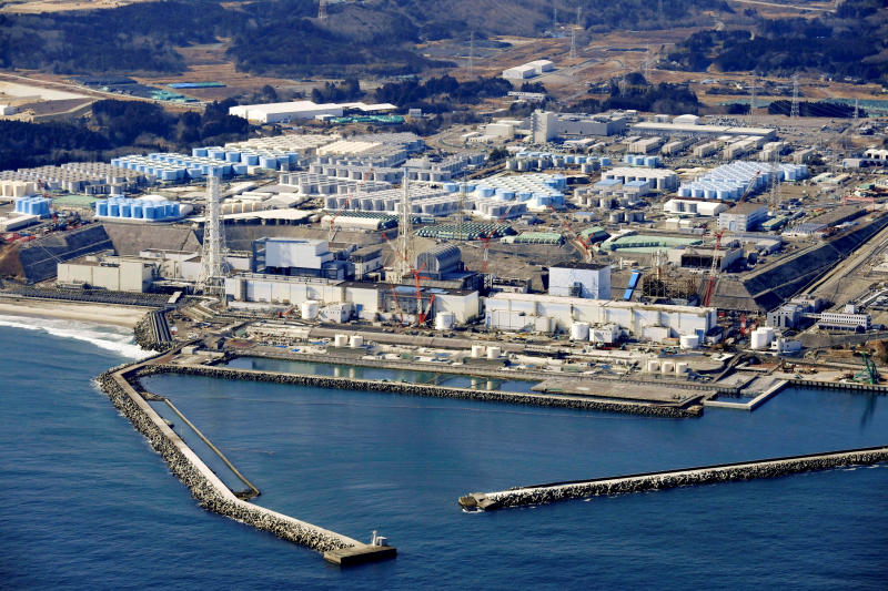 An aerial view shows the storage tanks for treated water at the tsunami-crippled Fukushima Daiichi nuclear power plant in Okuma town, Fukushima prefecture, Japan, on Feb 13, 2021. (Photo: Kyodo News)