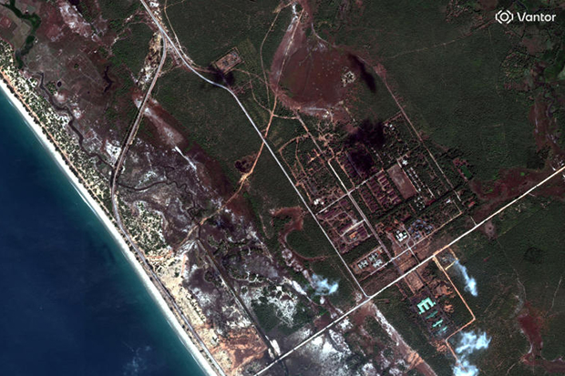 A satellite image shows the Dawei Deep Sea Port and SEZ project constructions, in Nabule, Dawei Township, Myanmar, on Jan 2. (Photo: Vantor/Handout via Reuters)