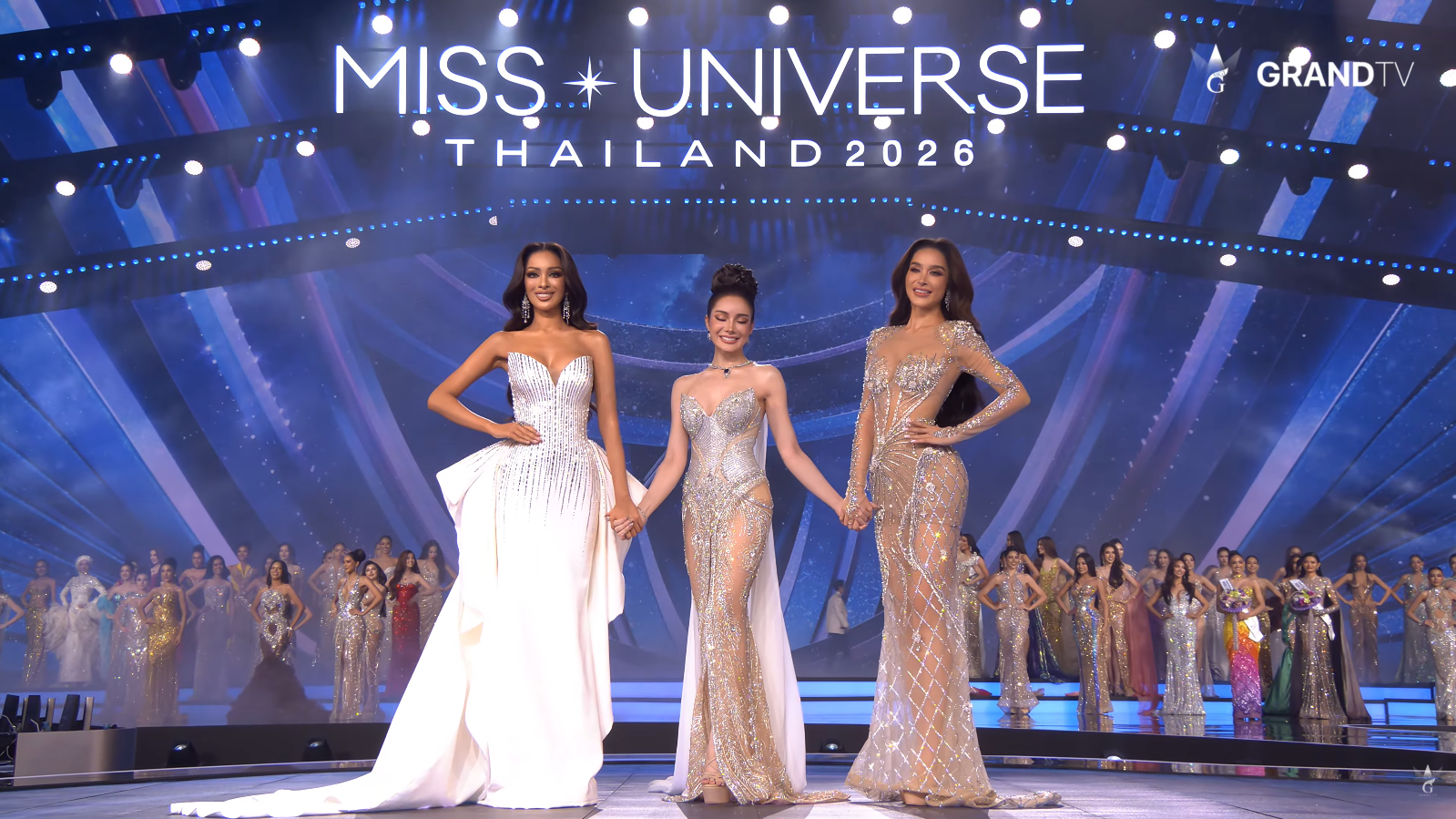 In order: Suttida Ladpu of Phuket, Helena Sarakan of Udon Thani, and Tharina Botes of Bangkok. (Photo: GrandTV)