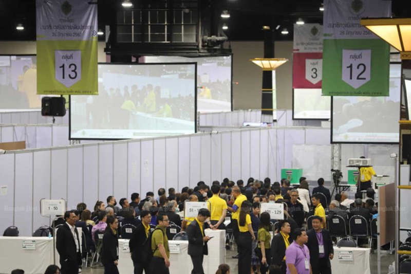 The senate election venue in Nonthaburi province on June 26, 2024. (Photo: Varuth Hirunyatheb)