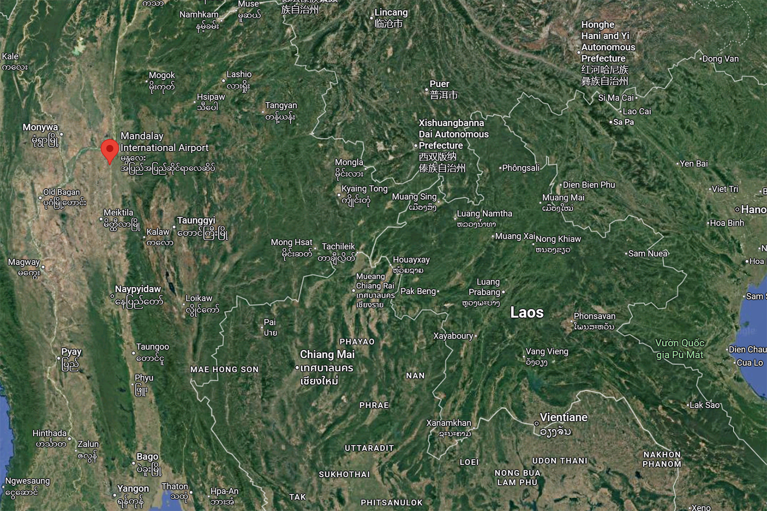 Mandalay International Airport, Myanmar. (Google Maps)