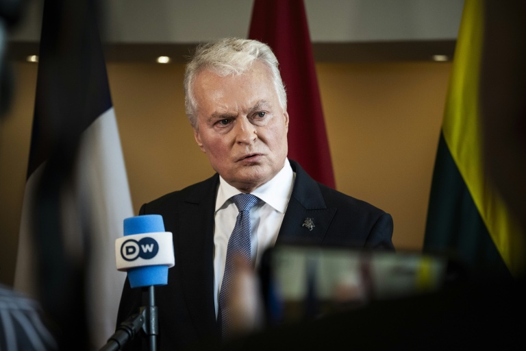 Lithuania's President Gitanas Nauseda speaks with journalists at the Arktikum science centre during The European Arctic Summit in Rovaniemi, Finland, on Sept 14, 2026. (Photo: AFP)
