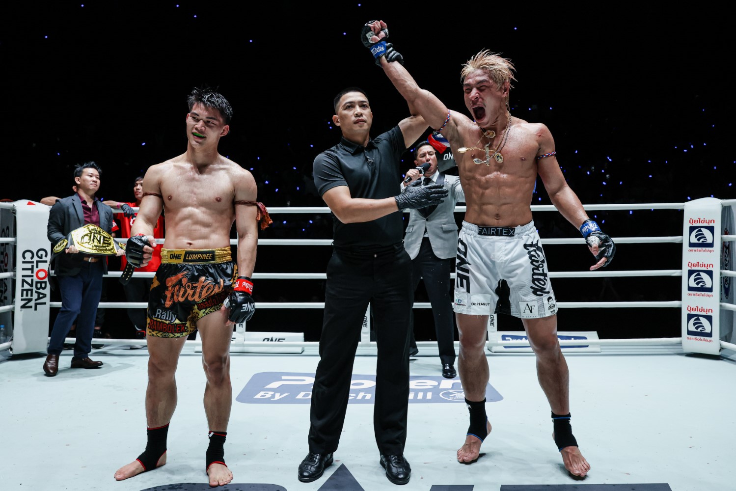 Yod-IQ Or Pimolsri has his hand raised after beating Rambolek Chor Ajalaboon, who takes the No 1 bantamweight Muay Thai spot in the new rankings