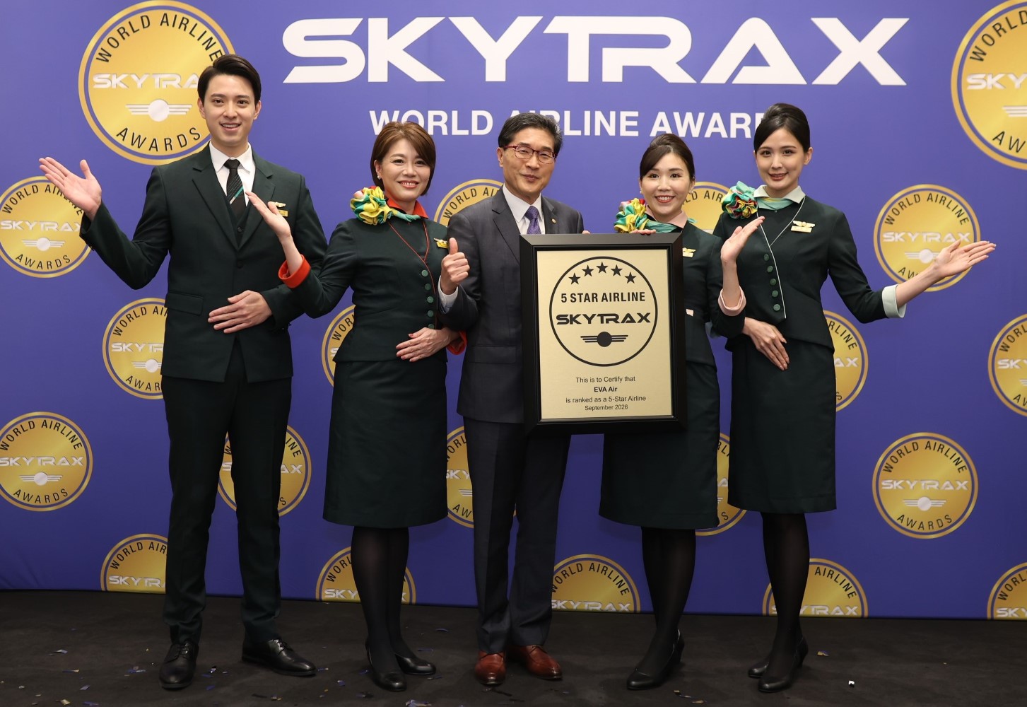 EVA Air Wins Three No. 1 SKYTRAX Awards and 11th Consecutive 5-Star Rating