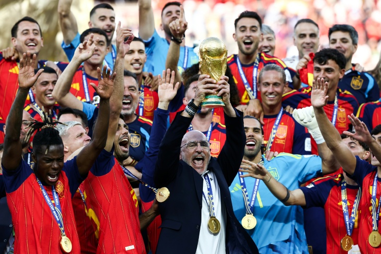 Spain coach Luis de la Fuente says his team must improve and cannot lean on their prior success after winning the World Cup. (Photo: AFP)