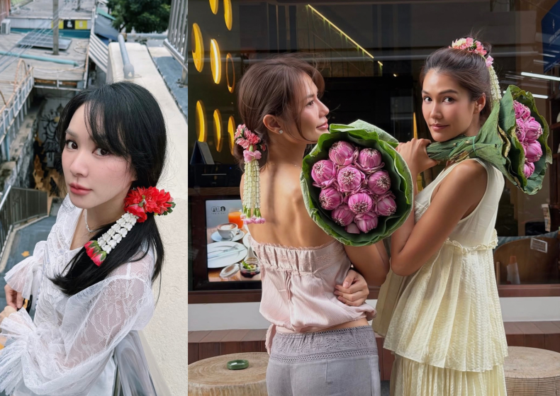 Rooted in respect, worn with style: How Thai flower garlands became the ultimate hair accessory