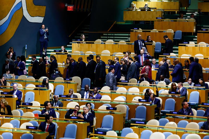 Delegates walk out as Israel's Prime Minister Benjamin Netanyahu addresses the 81st United Nations General Assembly at UN headquarters in New York City, the United States, on Sept 24, 2026. (Photo: Reuters)