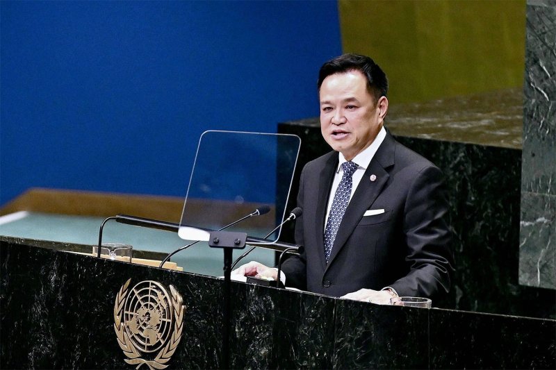 Prime Minister Anutin Charnvirakul delivers Thailand's national statement under the theme "Restoring Trust, Managing Transformation: A United Nations that Delivers for All" at the 81st session of the United Nations General Assembly in New York on Thursday. (Photo: Royal Thai Government)