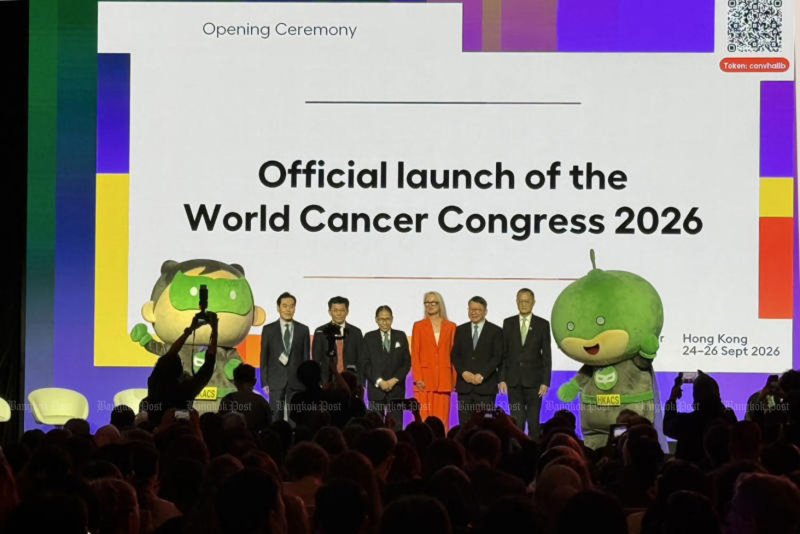UICC President Ulrika Årehed Kågström and Hong Kong organisers preside over the opening ceremony of the World Cancer Congress 2026 in Hong Kong. (Photo:Anucha Charoenpo)