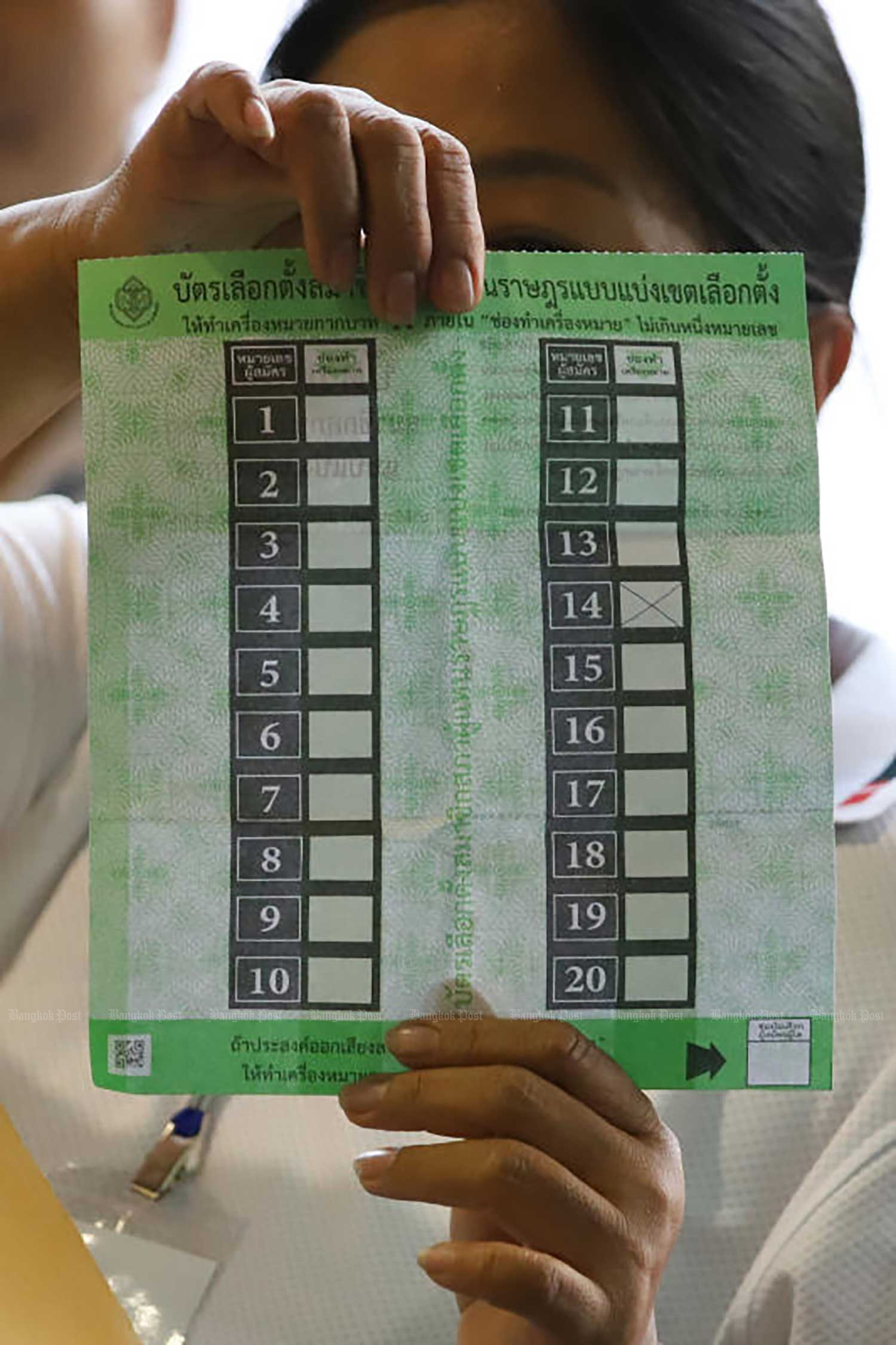 A constituency ballot with its QR code.