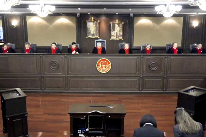 The Constitutional Court bench delivers its ruling on coded ballot papers on Monday. (Screenshot)