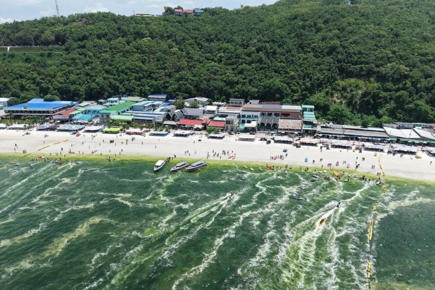 Beachfront on Wednesday at Koh Lan. (Photo: Amporn Saengkaew)