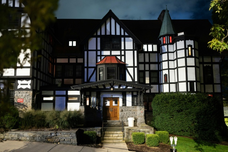 The Chi Pi fraternity house on the campus at Cornell University, where seven members are alleged to have committed gang rape against a female student in 2024