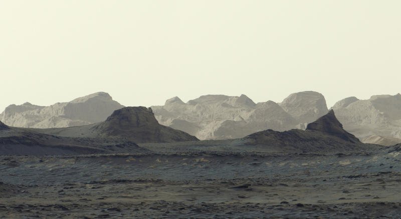 A view of the Martian surface taken by Nasa's Curiosity on Aug 11, 2026, showing wind-carved crags called yardangs on Mount Sharp, which rises from Gale Crater near the planet's equator. The photograph is a zoomed-in crop of a broader panorama captured by the rover. The photograph was released on Oct 6, 2026. (Photo: Nasa)