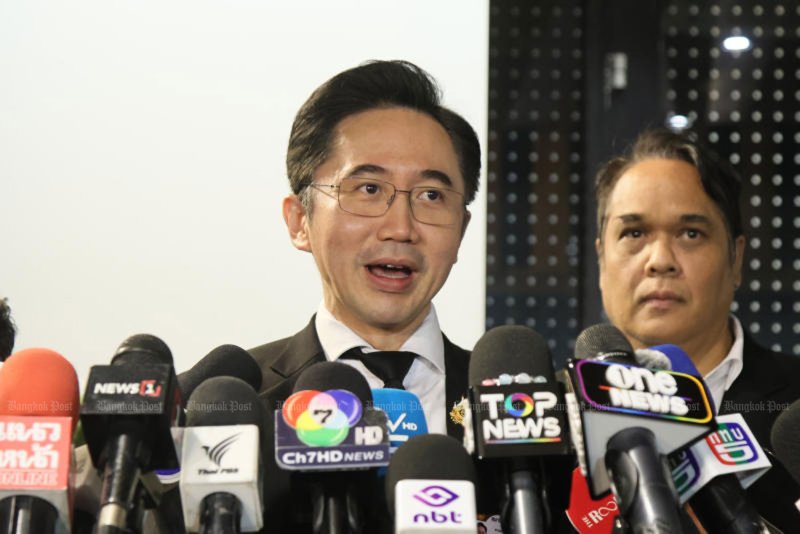 Higher Education, Science, Research and Innovation Minister Yodchanan Wongsawat speaks to reporters at Government House on Sept 8. (Bangkok Post file photo)