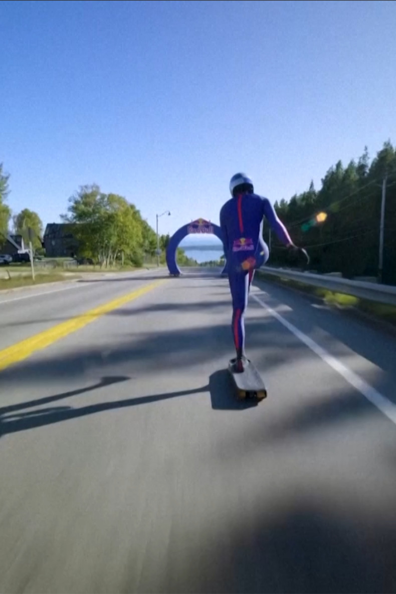 'An incredible feeling:' a new 94.34mph downhill skateboarding record