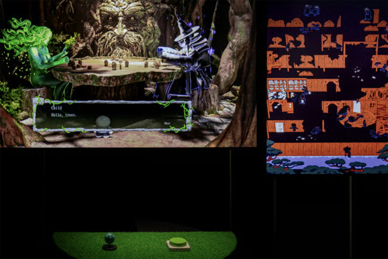 Video games form part of Nawin’s installation. (Photo via South China Morning Post)