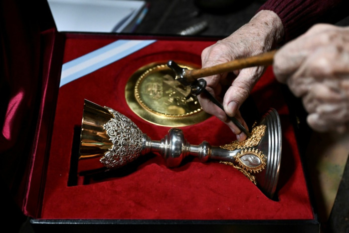 Falklands War munitions fashioned into ‘Chalice of Peace’ for the pope - Bangkok Post