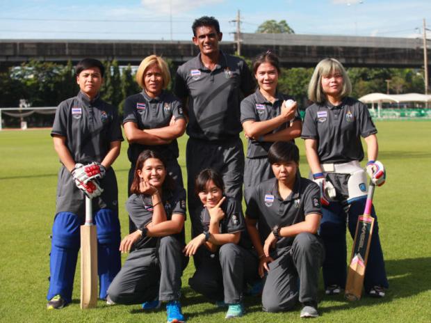 The Thai national women's cricket team. photo: Somchai Poomlard