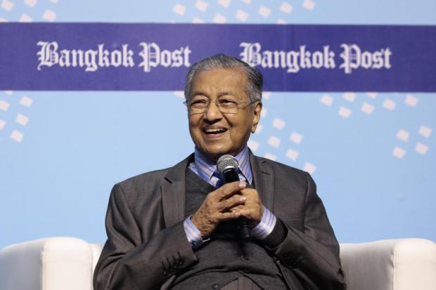 Dr Mahathir Mohamad, who was set to become the world's oldest prime minister after his opposition party was declared the winner of Malaysia's general election Thursday, speaks at the Bangkok Post Forum 2017 Asean @50 at at CentralWorld last November.  Patipat Janthong