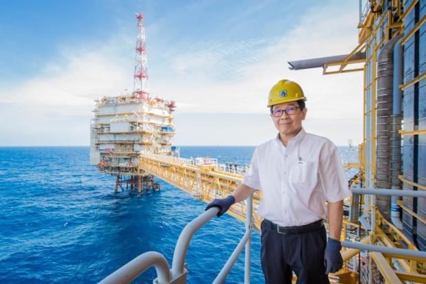 Mr Somporn at the Bongkot off-shore gas block in the Gulf of Thailand. He says the sale of the Montara field aligns with the company's strategic direction.