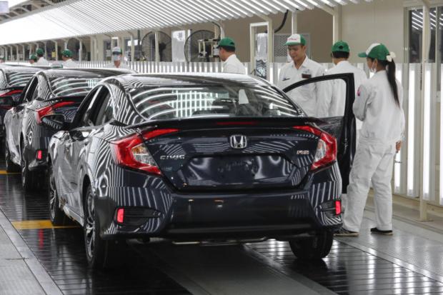 The Honda Civic sedan is assembled at the second plant in Prachin Buri. All Honda cars are made for domestic sale and export. (Photo by Pattanapong Hirunard)