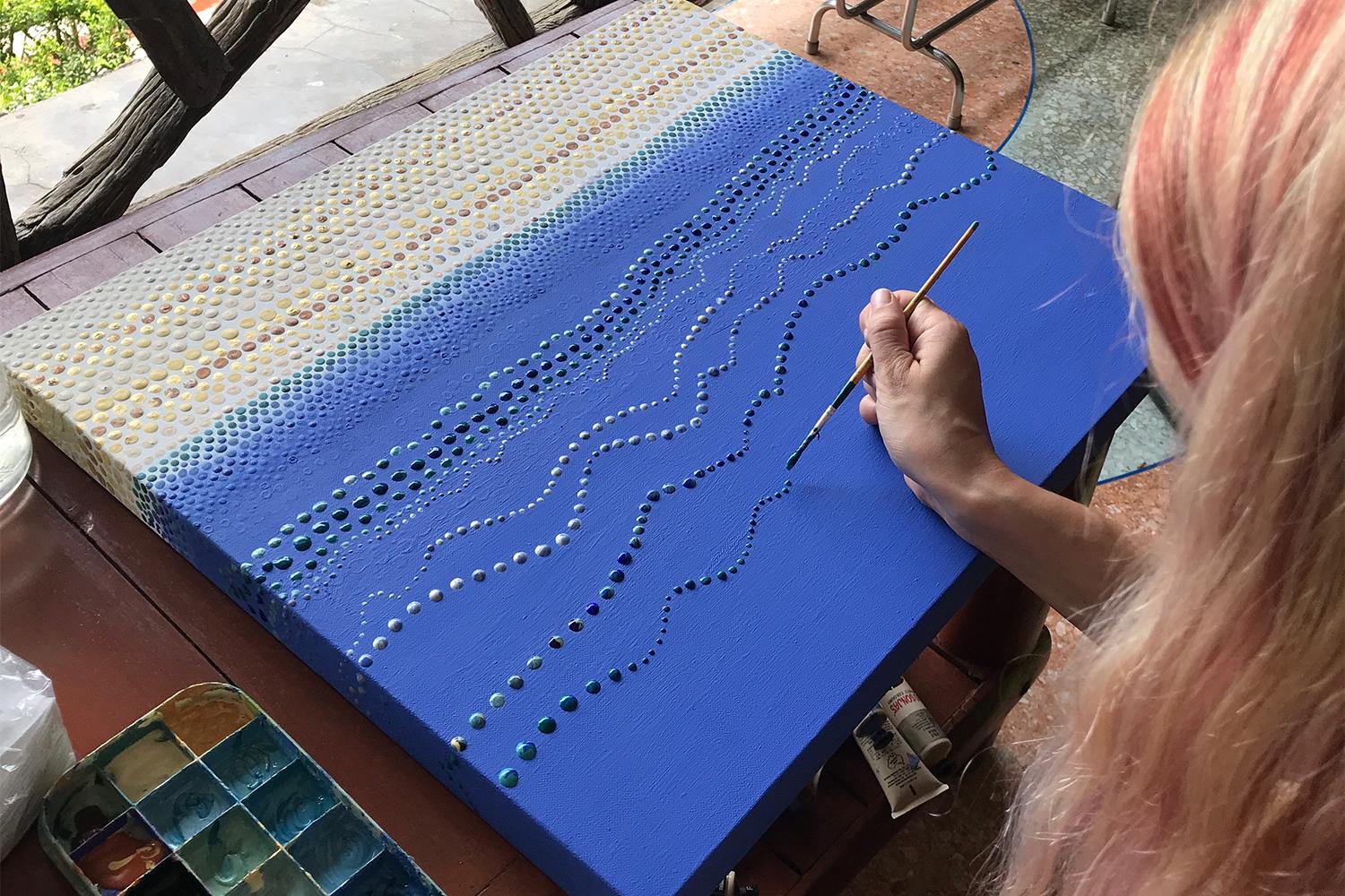 Above  Diener is known for her distinctive use of dots. (Photos courtesy of Amy Diener)