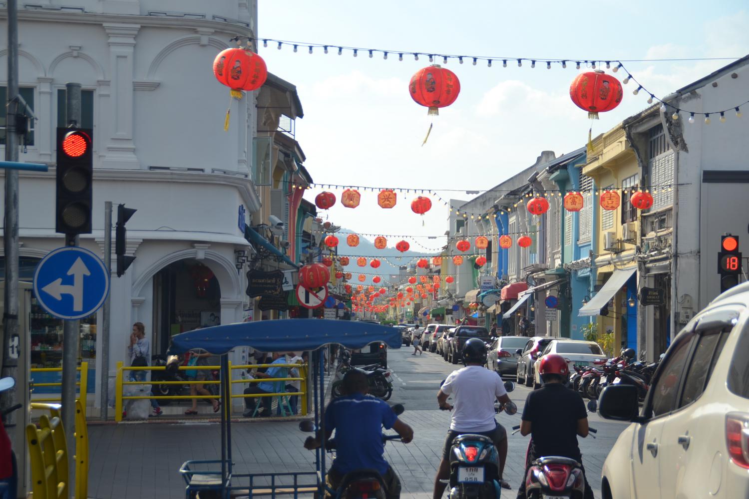 Lanterns decorate Phuket during Chinese New Year as the southern province welcomes an uptick in tourist arrivals from China. Achadtaya Chuenniran