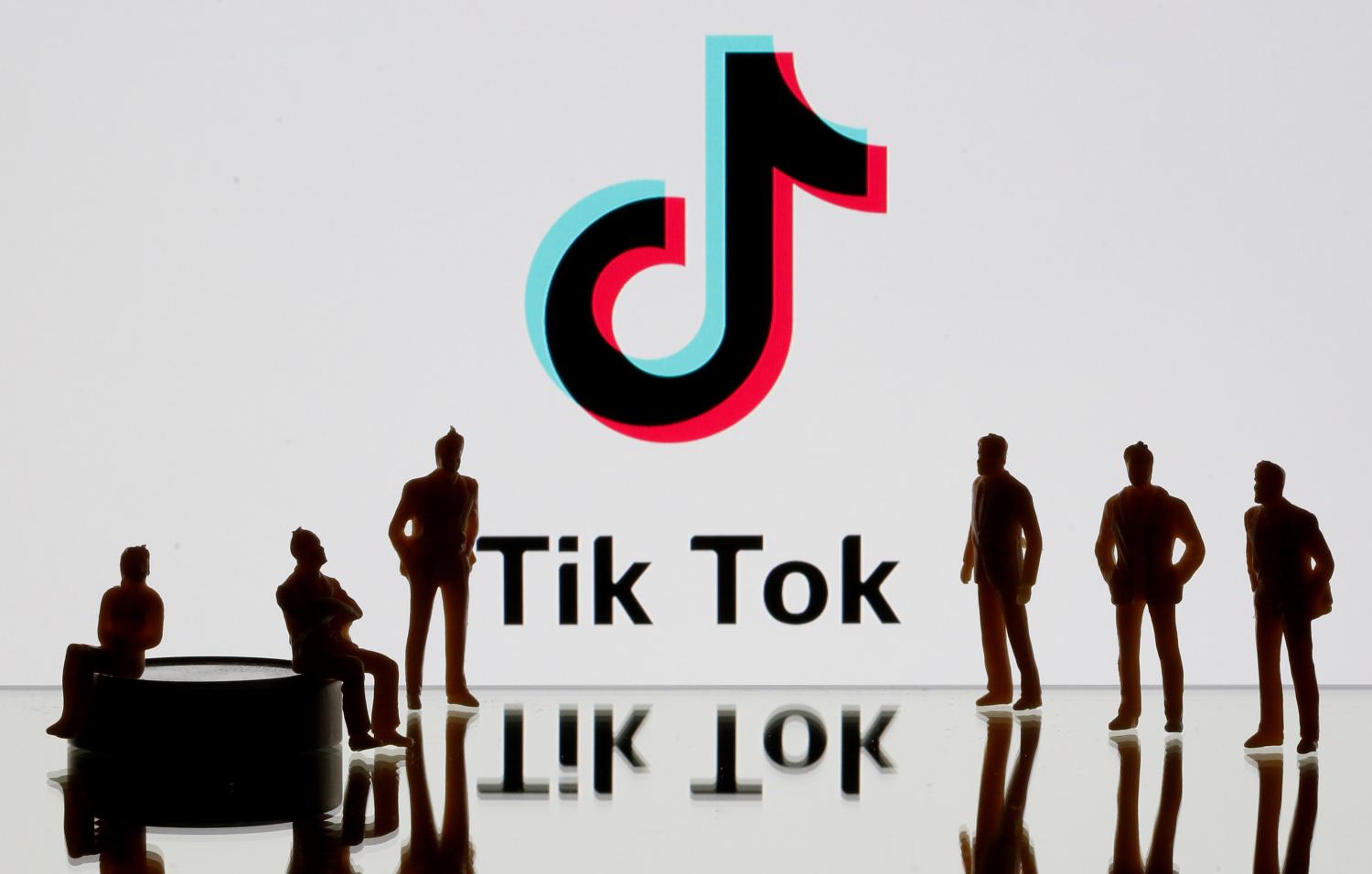3-D printed figures are seen in front of a displayed TikTok logo in this picture from last November. (Reuters photo) 3-D printed figures are seen in front of a displayed TikTok logo in this picture from last November. (Reuters photo)