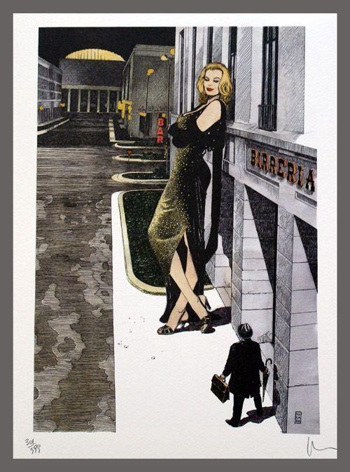 Limited edition poster by Milo Manara for Fellini's The Temptation Of Dr. Antonio — Episode Of Boccaccio '70 (1962). Italian Film Festival Bangkok