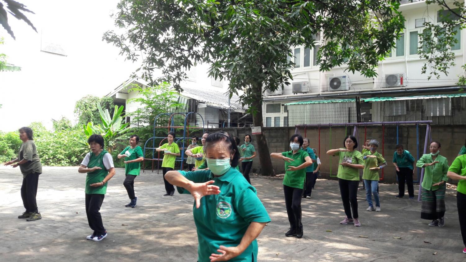 The elderly in Din Daeng district practise Tai Chi in a group execise. The movements are known to help improve muscle strength, balance and coordination. PENCHAN CHAROENSUTHIPAN The elderly in Din Daeng district practise Tai Chi in a group execise. The movements are known to help improve muscle strength, balance and coordination. PENCHAN CHAROENSUTHIPAN