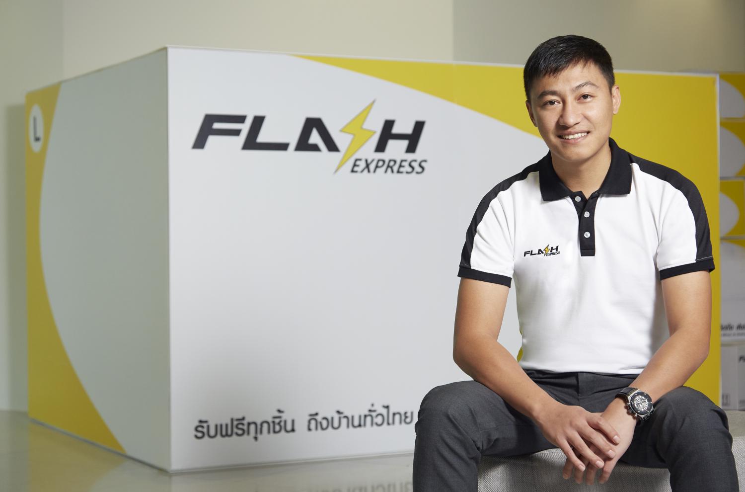 Mr Komsan started Flash Express in 2018 with 400 million baht.