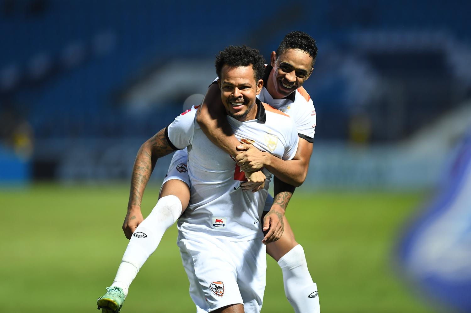 Chiang Rai's Bill Rosimar, front, celebrates scoring a goal. Chiang Rai's Bill Rosimar, front, celebrates scoring a goal.