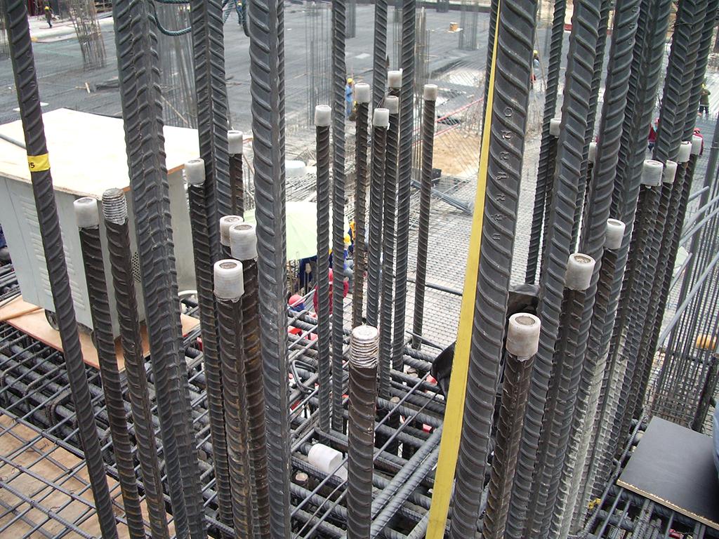 Steel rods at a construction site in Bangkok.