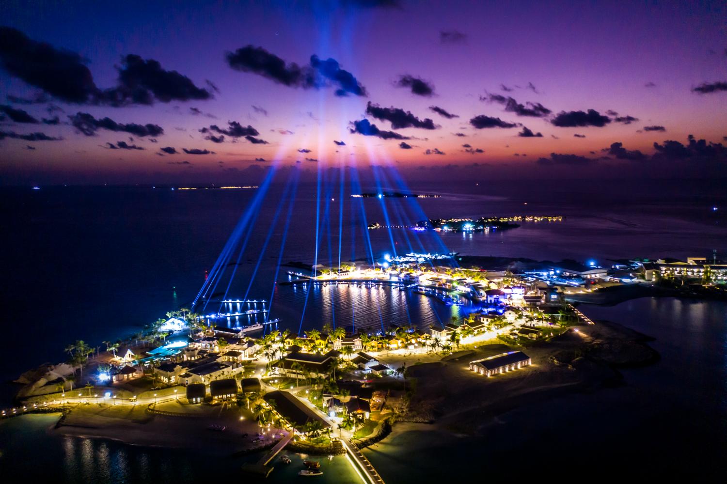 A night view of Crossroads resort in the Maldives. The resort recorded an average daily rate of $418 in the fourth quarter last year.