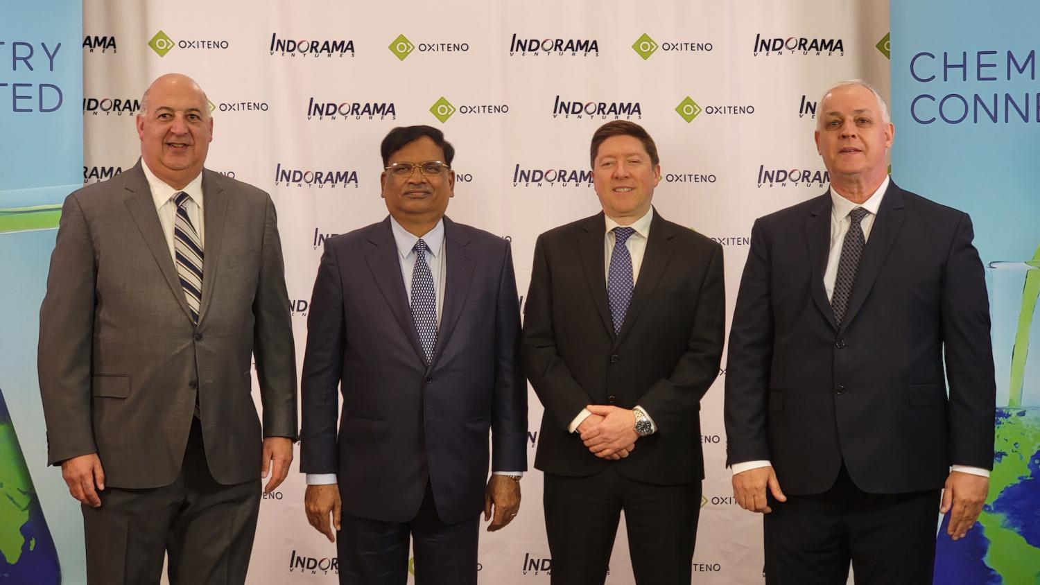 From left are Joel Saltzman, chief executive of IOD, North America, IVL, Mr Agarwal, Mr Port and Mr Parolin.