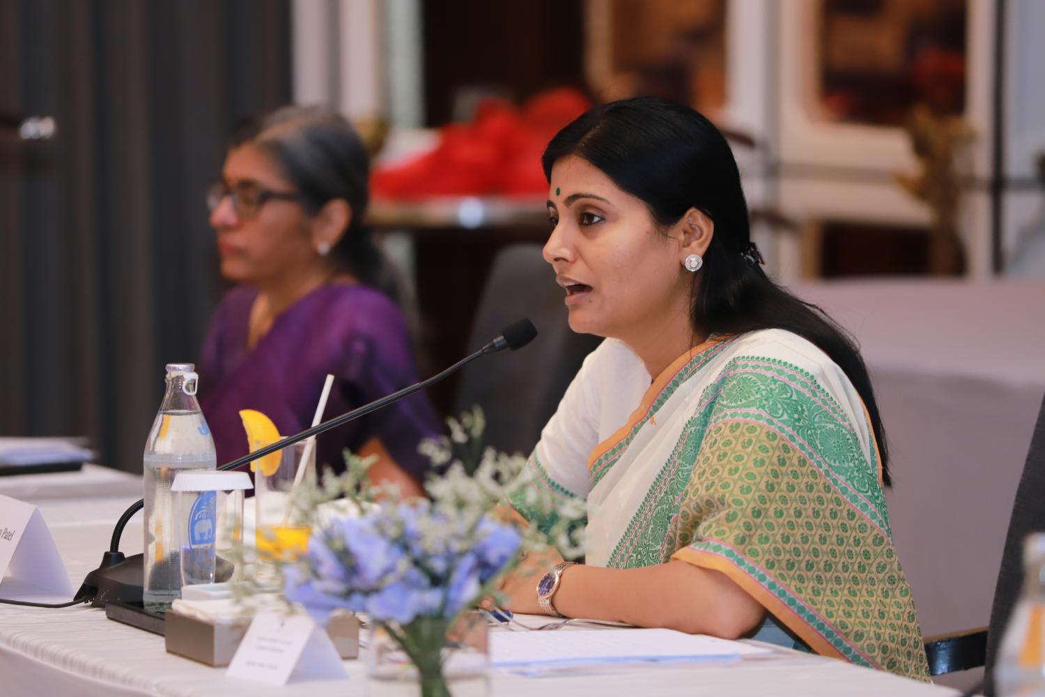 India's Commerce and Industry Minister Anupriya Patel speaks at the 'CEOs Meet' event held on Tuesday at the Athenee Hotel on Witthayu Road in Bangkok. (Photo: Somchai Poomlard)