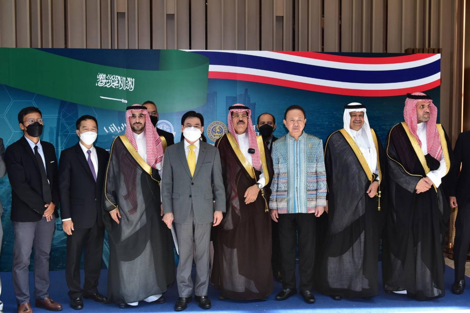 Mr Alenezi, centre right, and Mr Jurin, centre left, at the Thai-Saudi Business Matching event in Bangkok. Mr Alenezi, centre right, and Mr Jurin, centre left, at the Thai-Saudi Business Matching event in Bangkok.