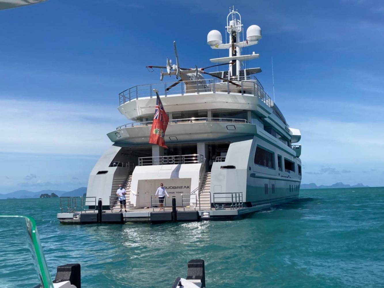 Cloudbreak: The superyacht owned by Russian billionaire Alexander Svetakov anchors near Koh Samui in Surat Thani.