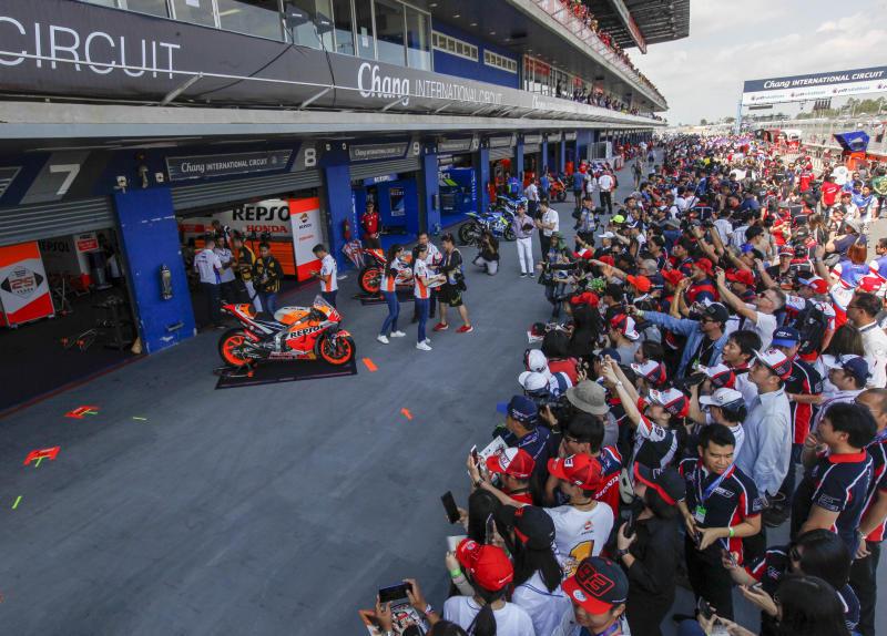 The MotoGP at Chang International Circuit in Buri Ram. The ministry aims to use the budget from the National Sports Development Fund to promote MotoGP 2022 in September.