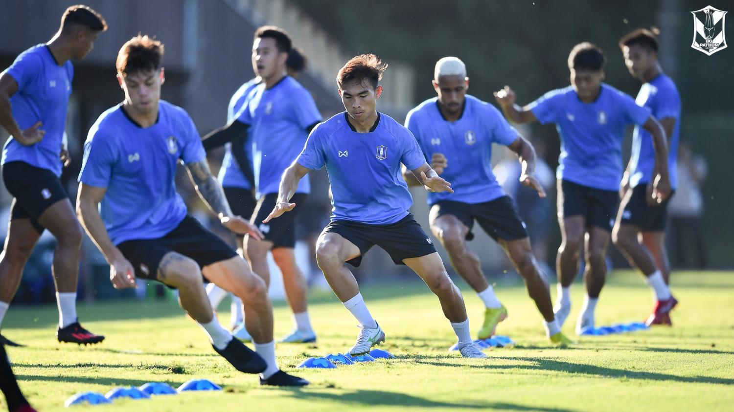 BG Pathum United players train ahead of the AFC Champions League match against Kitchee in Saitama, Japan.