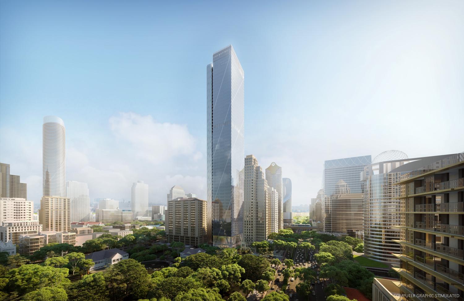 A digital rendition of One City Centre, a new grade A office tower in Phloenchit.