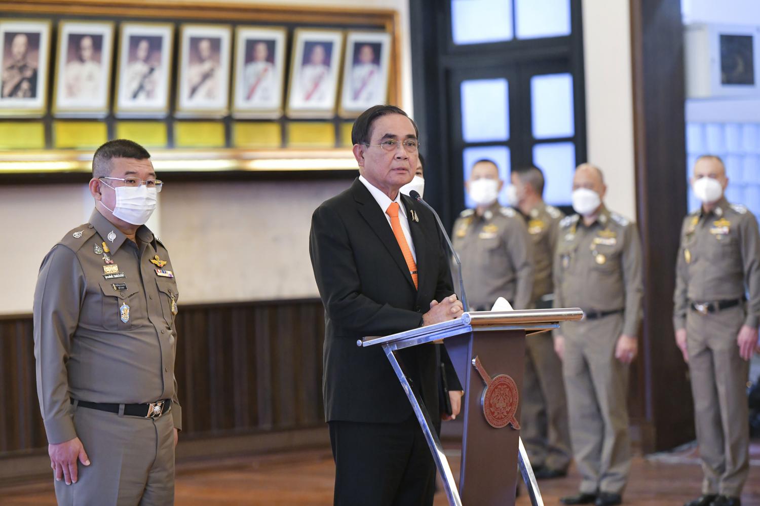 Prime Minister Prayut Chan-o-cha presides over the first Police Commission meeting of the year on Wednesday at the Royal Thai Police on Rama I Road. (Photo: Government House)