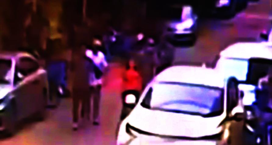 An image captured by a CCTV camera installed near the crime scene in Din Daeng shows the accused police officers abducting a Chinese man and his Thai interpreter. Police photo