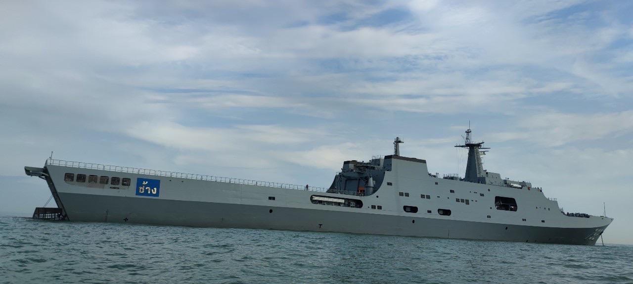 HTMS 'Chang' will depart from a shipyard in Shanghai, China, on April 17 and is expected to arrive in Thailand on April 27. It will support HTMS 'Ang Thong' until the navy receives its S26T submarine order. ROYAL THAI NAVY